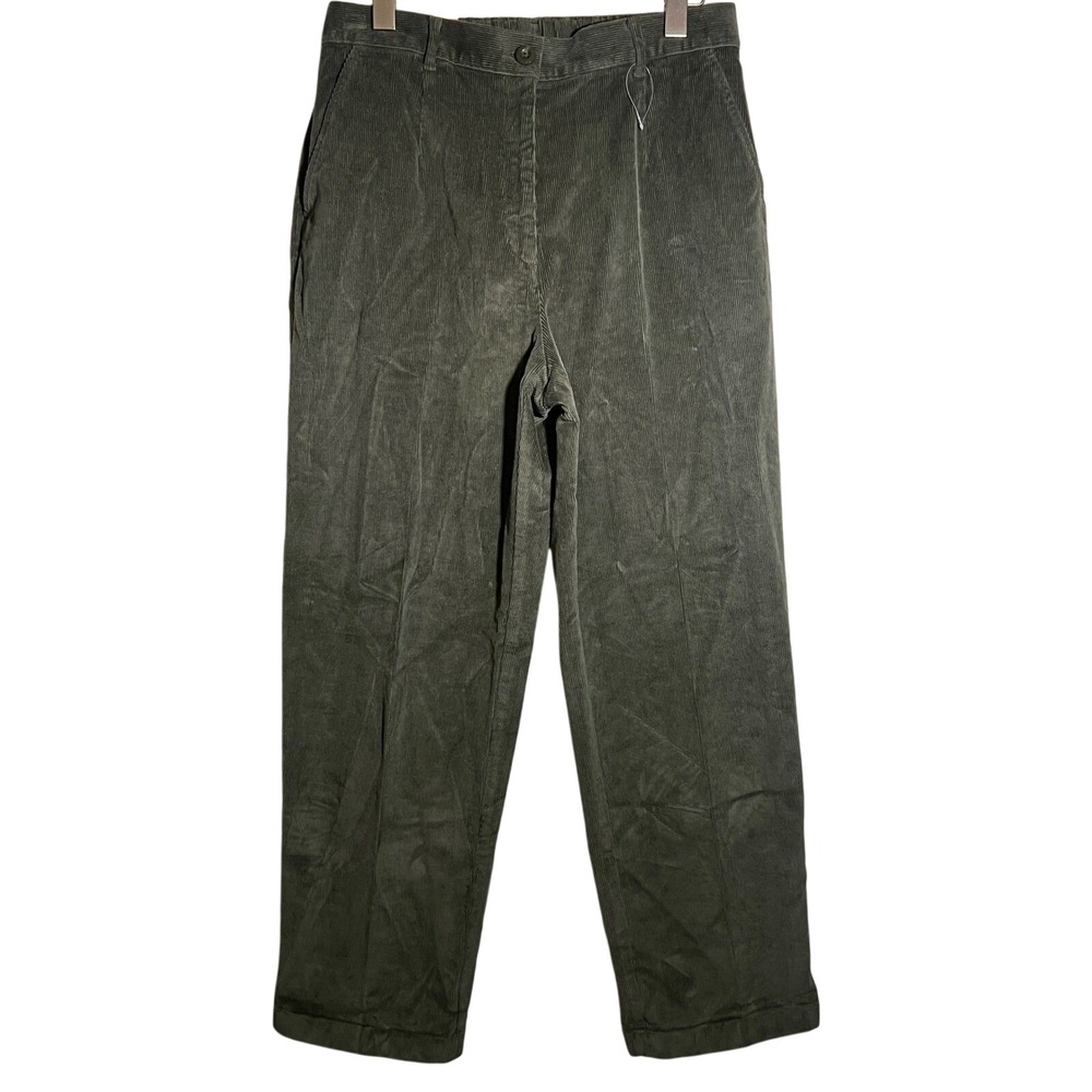L L Bean Original Fit Corduroy Pants in Olive Green, Women's Size 12 Petite, NWT